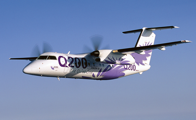 The 37-39 seat Q200 Dash 8 first flew in Toronto on 